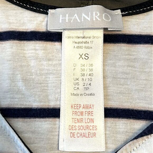 Hanro Laura Long White Navy Striped Tank Dress Size XS - Picture 4 of 8